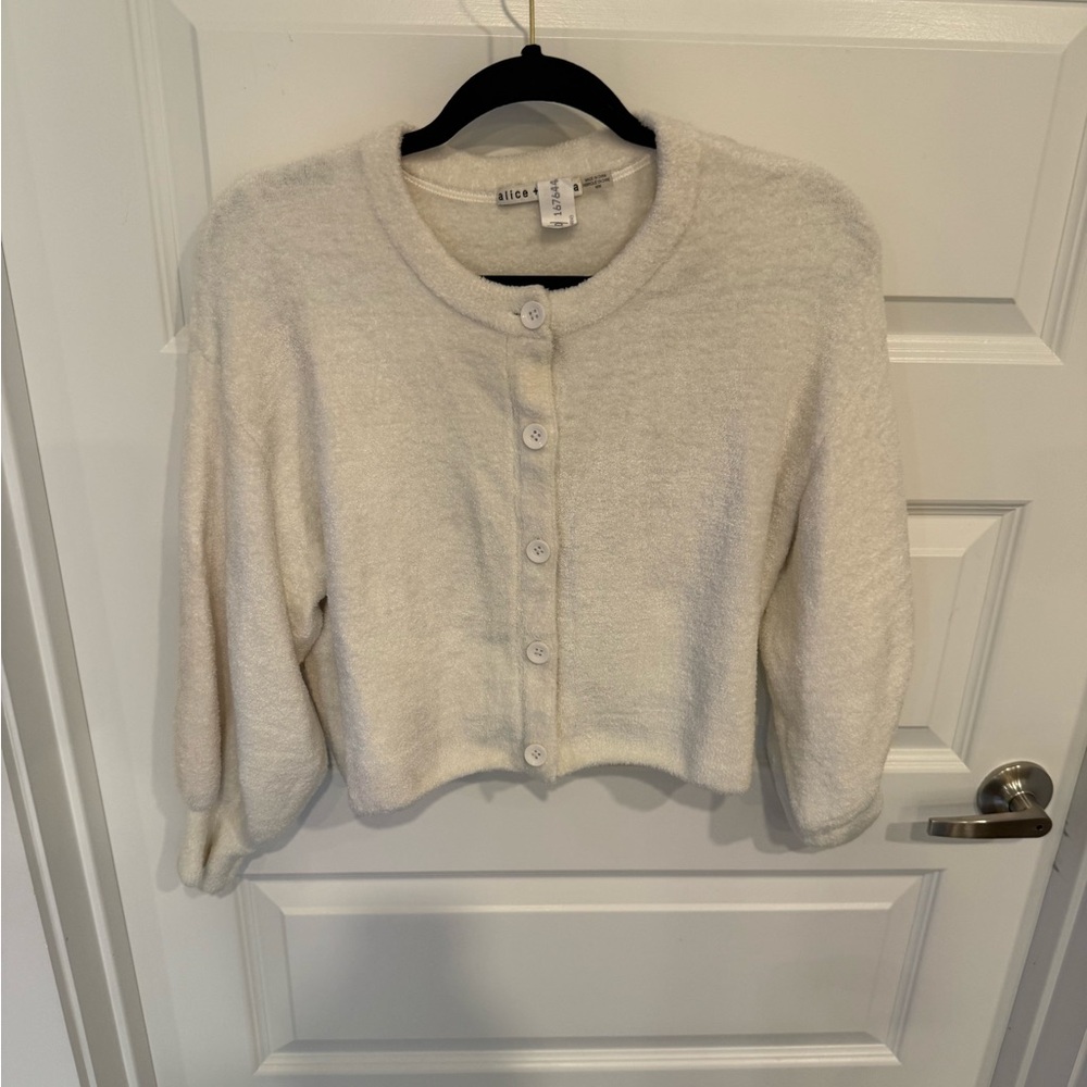 Alice + Olivia Furry white Sweater and tank top combo size M